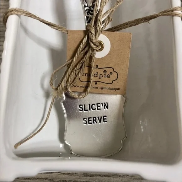 Mud Pie Can-Berry Dish 2 Piece Set Ceramic & Silver Cranberry Turkey Dressing - Picture 6 of 9